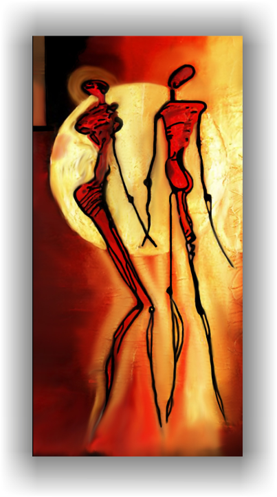 tablou abstract - indragostiti