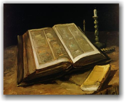 tablou still life cu Biblia